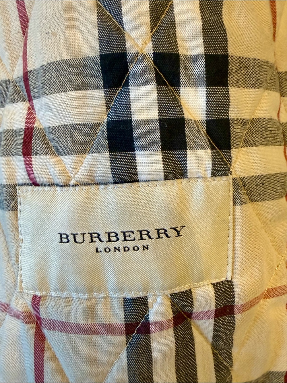 Burberry London Quilted Utility Jacket Beige Nova Check Made England Womens S - Picture 6 of 13